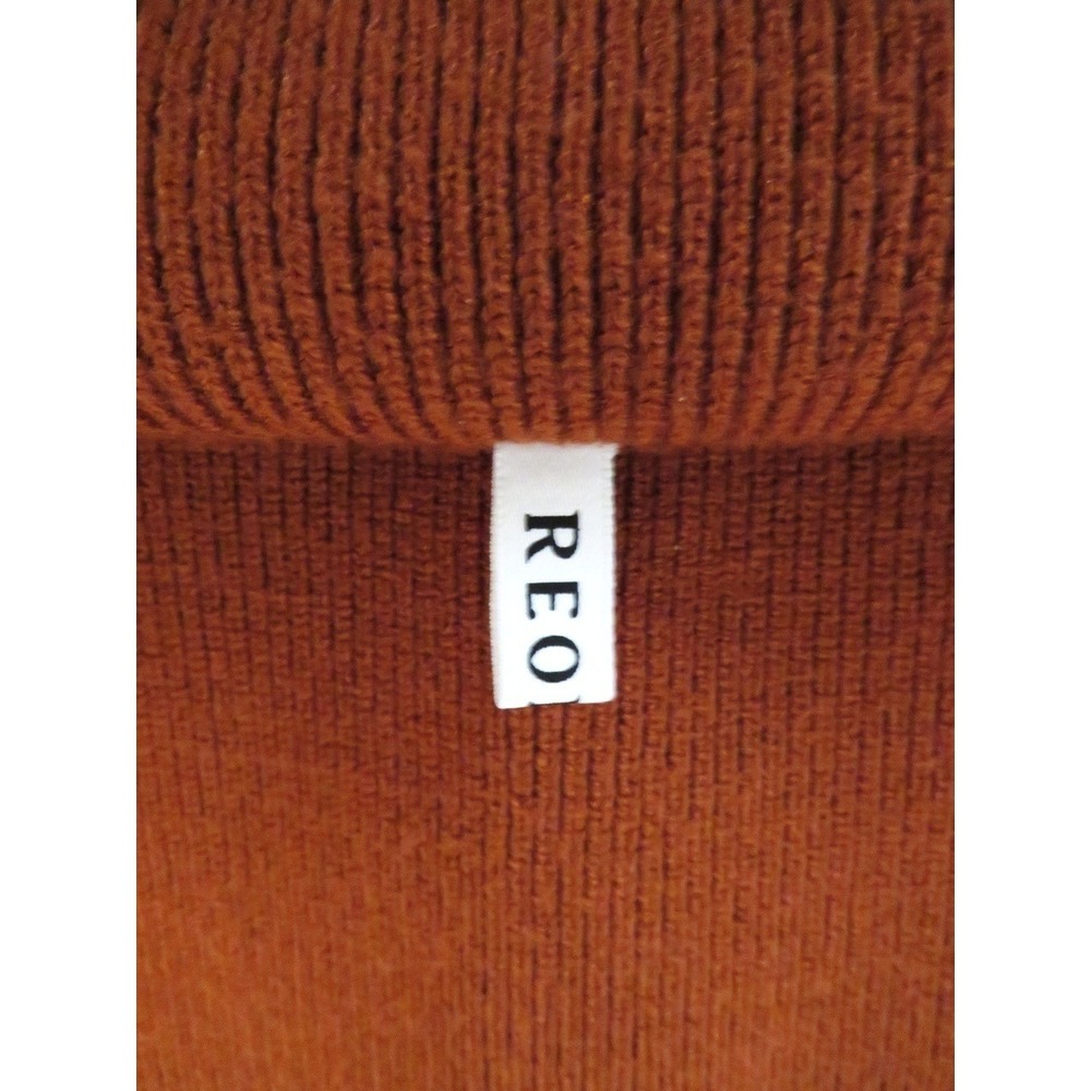 REORIA Rust Orange Twist‎ Front Ribbed Knit Sweater Large Long Sleeve Fitted Top - Picture 5 of 7